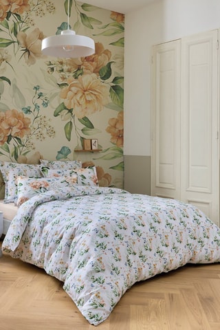 Juego de nórdico de satén algodón 79 hilos/cm² Belle de Nuit - Blanco