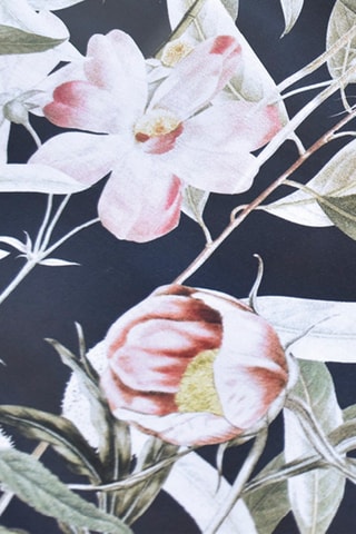 Parure copripiumino in raso di cotone 80 fili/cm² Nuit Florale - Blu scuro