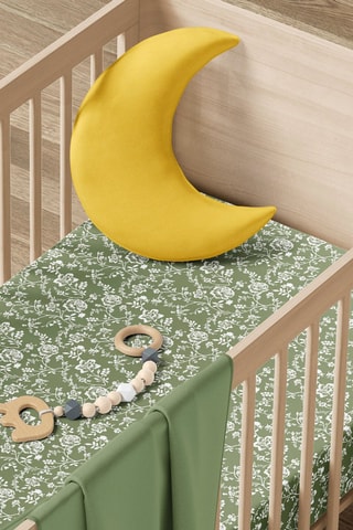 Juego de nórdico de satén de algodón 200 hilos/cm² Parterre de Roses - Verde