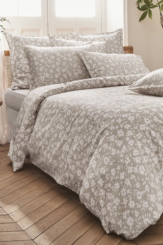 Juego de nórdico de satén de algodón 200 hilos/cm² Elegance - Topo