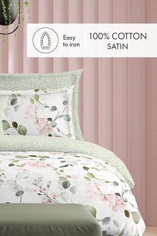 Conjunto de edredão Eclat d'eucalyptus - Branco e verde -