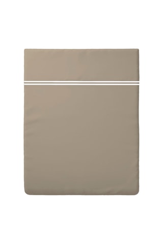 Lenzuolo sopra in raso di cotone 80 fili/cm² Nice - Bianco e taupe