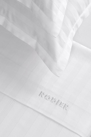 Juego de sábanas de satén de algodón 120 hilos/cm² - Blanco