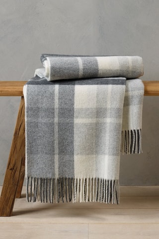 Plaid Tartan - Grigio e bianco - 130 x 170 cm