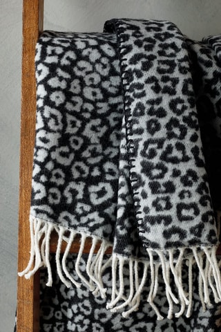 Plaid Leopard - Nero e grigio scuro - 130 x 170 cm