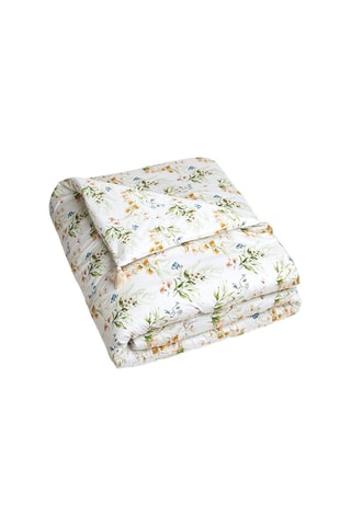 Edredão em cetim de algodão 79 fios/cm² Jardin de Fleurs - Branco