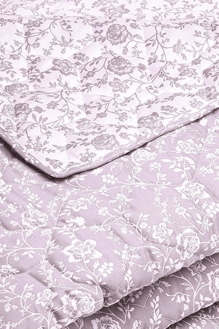 Colcha de satén de algodón 200 hilos/cm² Parterre de Roses - Violeta