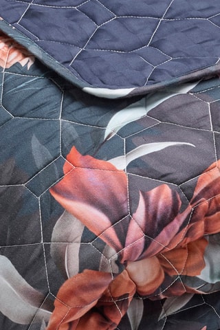 Colcha XL em cetim de algodão 80 fios/cm² Eclat de caramel - Azul-escuro