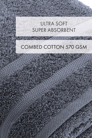 Telo bagno Vague - Blu-grigio - 100 x 150 cm