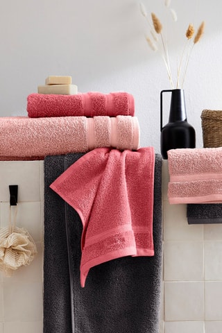 4 Asciugamani Ospite - Rosa salmone - 30 x 30 cm