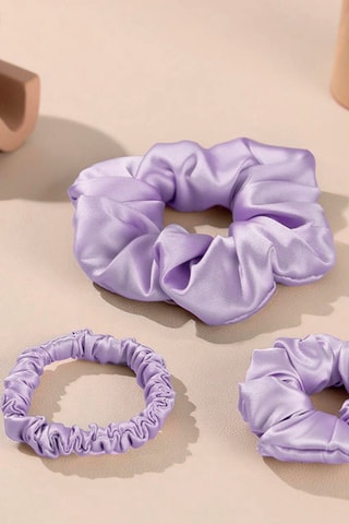 3 scrunchie in seta - Viola