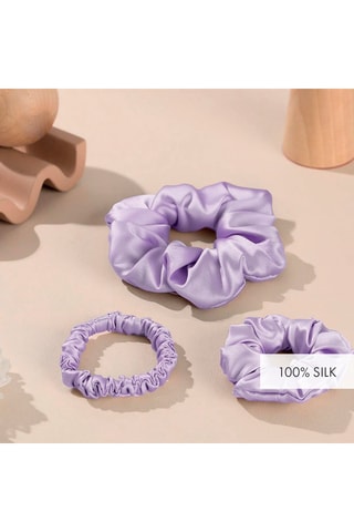 3 scrunchie in seta - Viola