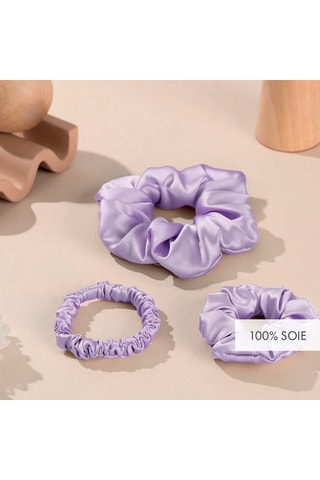 3 scrunchie in seta - Viola