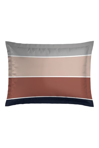 2 fronhas em cetim de algodão 80 fios/cm² - Nude e castanho - 50 x 70 cm
