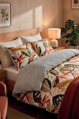 2 fronhas reversíveis em cetim de algodão 80 fios/cm² - Branco e preto - 50 x 70 cm