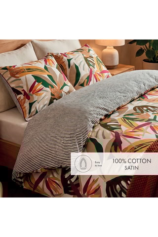 2 fronhas reversíveis em cetim de algodão 80 fios/cm² - Branco e preto - 50 x 70 cm