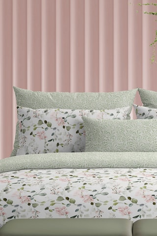 2 fronhas reversíveis em cetim de algodão 80 fios/cm² - Verde - 50 x 70 cm