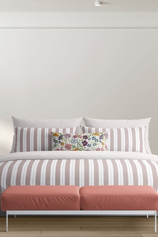 2 fundas de almohada reversibles de satén de algodón 80 hilos/cm² - Rosa viejo