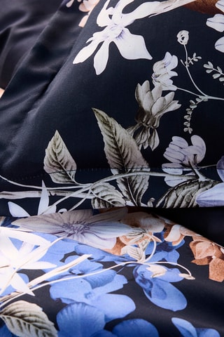 2 federe double face in raso di cotone 80 fili/cm² - Blu