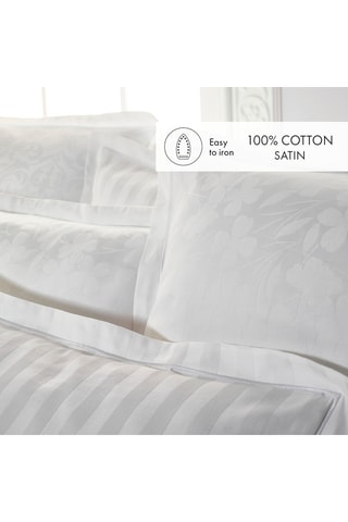 2 fundas de almohada de satén de algodón 120 hilos/cm² - Blanco