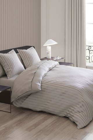 2 federe double face in raso di cotone 80 fili/cm² - Taupe