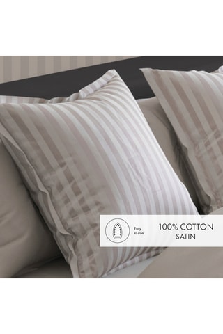 2 federe double face in raso di cotone 80 fili/cm² - Taupe