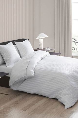 2 fundas de almohada reversibles de satén de algodón 80 hilos/cm² - Blanco