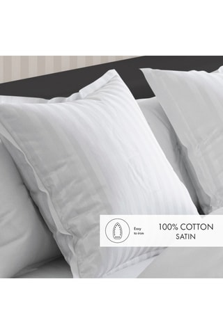 2 fundas de almohada reversibles de satén de algodón 80 hilos/cm² - Blanco