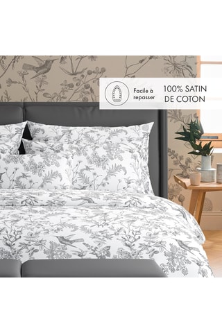 2 federe double face in raso di cotone 80 fili/cm² - Nero