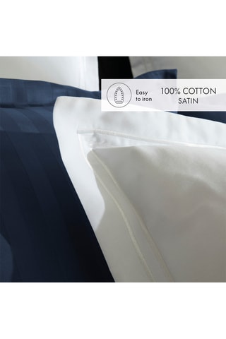 2 fundas de almohada de satén de algodón 80 hilos/cm² - Blanco