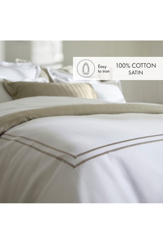 2 fundas de almohada de satén de algodón 80 hilos/cm² - Topo