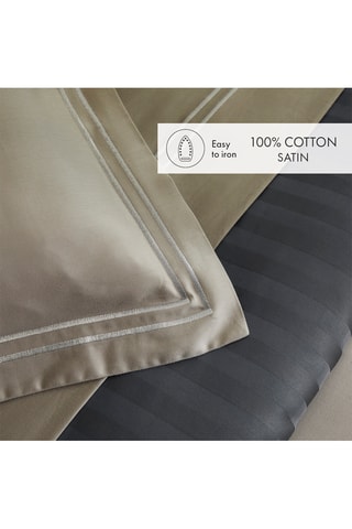 2 fundas de almohada de satén de algodón 80 hilos/cm² - Topo