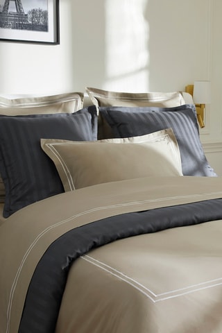 2 federe in raso di cotone 80 fili/cm² - Taupe