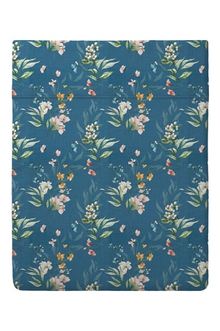 Lenzuolo sopra in raso di cotone 80 fili/cm² - Petrolio