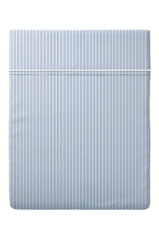 Lenzuolo sopra in percalle di cotone 80 fili/cm² - Celeste e bianco