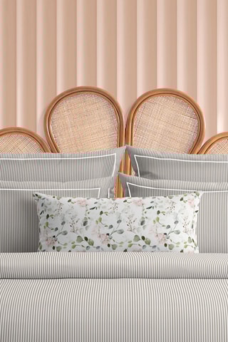 Lenzuolo sopra in percalle di cotone 80 fili/cm² - Taupe ed ecrù