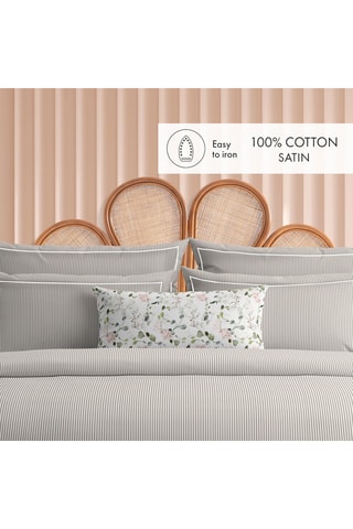 Lenzuolo sopra in percalle di cotone 80 fili/cm² - Taupe ed ecrù