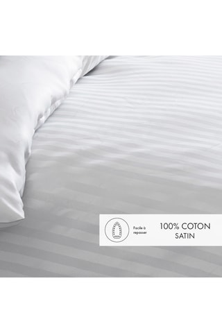Juego de nórdico de satén de algodón 80 hilos/cm² - Blanco