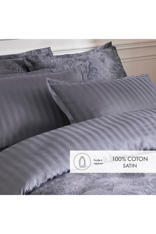 Parure copripiumino in raso di cotone 80 fili/cm² - Grigio scuro