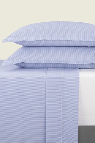 Parure lenzuola in cotone di percalle 80 fili/cm² - Celeste