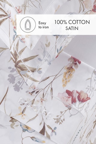 Juego de sábanas de satén de algodón 80 hilos/cm² - Blanco