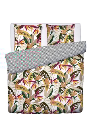 Conjunto de edredão reversível em cetim de algodão 80 fios/cm² - Preto e laranja