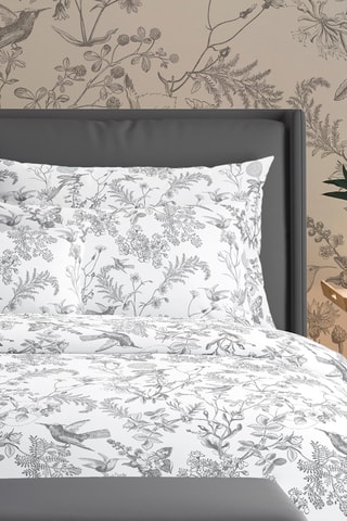 Parure copripiumino in raso di cotone 80 fili/cm² - Nero e grigio chiaro