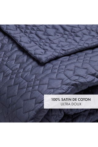 Copriletto in raso di cotone 80 fili/cm² - Blu scuro