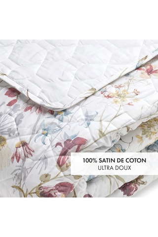 Colcha de satén de algodón 80 hilos/cm² - Blanco