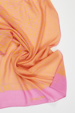 Foulard in cashmere e seta Hobby - Rosa e giallo