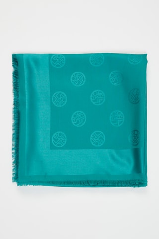 Foulard in seta e lana Logo - Verde chiaro