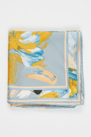 Foulard in lana e seta Gipsy - Celeste e giallo