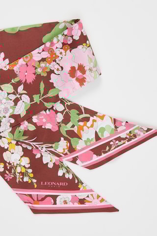 Fascia in seta Love - Marrone e bianco