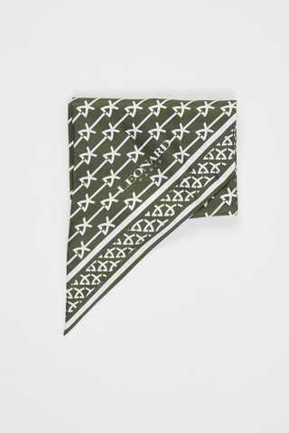 Fascia in seta Micky - Kaki e bianco